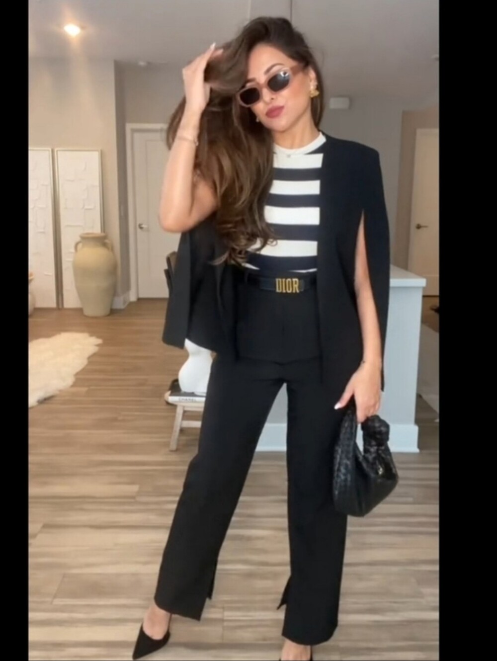 Zara Cape Blazer Jacket Black Size S - Picture 13 of 15